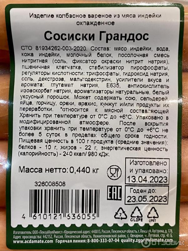 Отзыв о Сосиски Инди Лайт "Грандос" | Были бы вкусные, если бы не ...