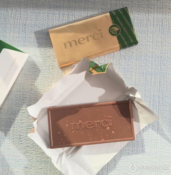 Отзыв о Шоколад молочный Merci с дробленым лесным орехом и миндалем ...
