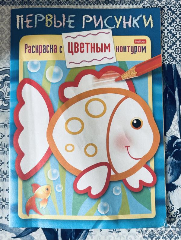 Отзыв о Раскраска с цветным контуром "Первые рисунки. Для малышей 2-3 ...