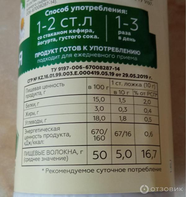 Отзыв о Пищевая добавка Сибирская клетчатка "Очищающая" | Полезная для ...