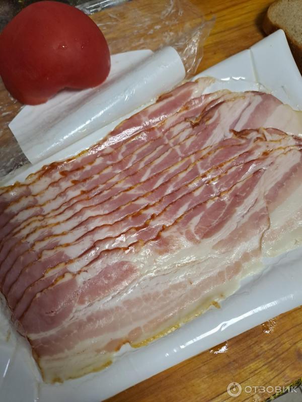 Отзыв о Бекон сырокопченый Велком | Подкопченый вкус, вмеру соленый ...