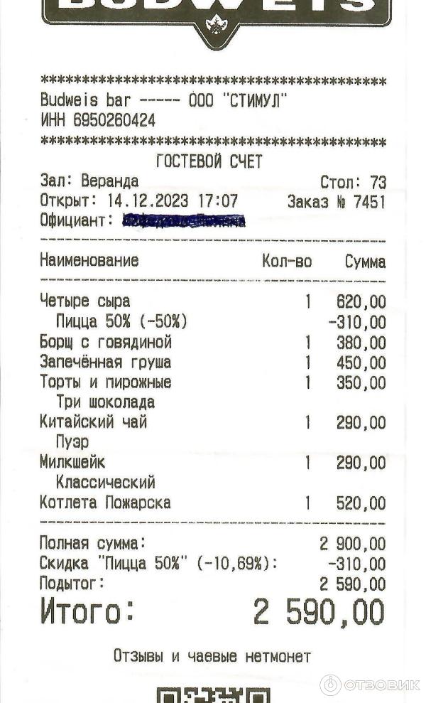 Отзыв о Бар Bar Budweis (Россия, Тверь) | Бар с большим выбором пива